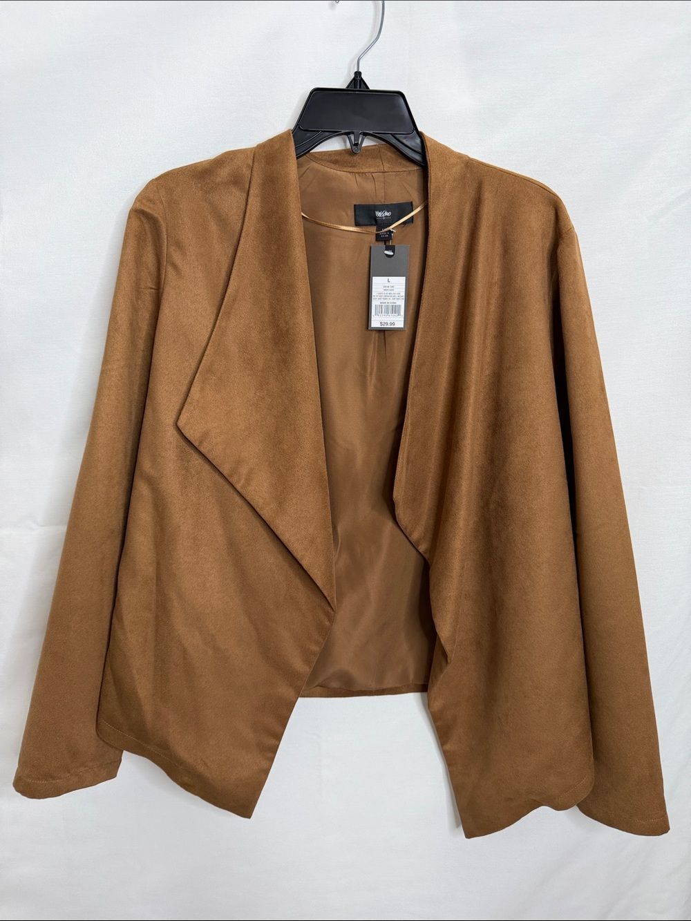 Mossimo Supply Co. Camel Draped Open-Front Blazer